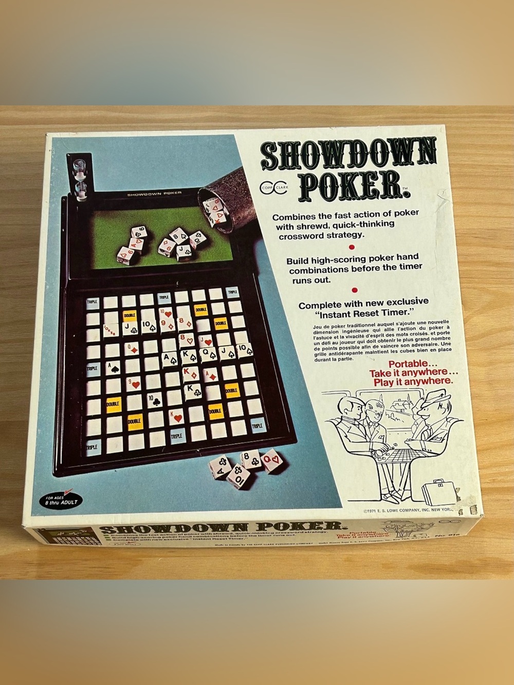 Vintage Board Game Showdown Poker E.S. Lowe 1971 Crossword Strategy Rare